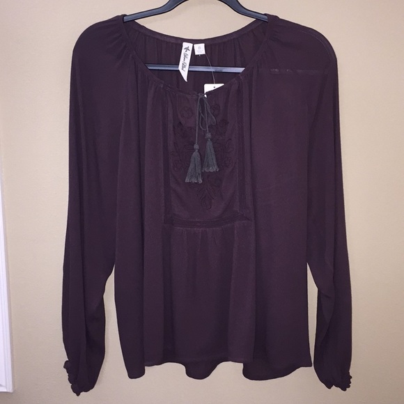 Others Follow Raisin Colored Blouse - Picture 1 of 3